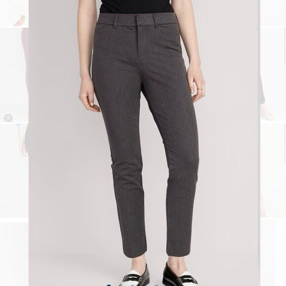 NWT Old Navy High Waisted Pixie Ankle Dark Heather Gray Grey Pant SIze 2 - Picture 1 of 8